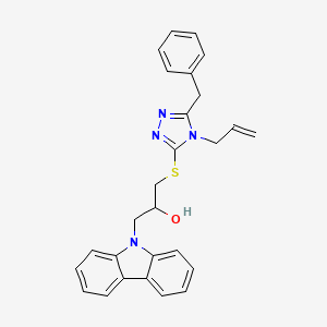 molecular formula C27H26N4OS B4918144 1-{[5-BENZYL-4-(PROP-2-EN-1-YL)-1,2,4-TRIAZOL-3-YL]SULFANYL}-3-(CARBAZOL-9-YL)PROPAN-2-OL 