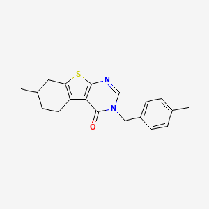 molecular formula C19H20N2OS B4918177 7-Methyl-3-[(4-methylphenyl)methyl]-5,6,7,8-tetrahydro-[1]benzothiolo[2,3-d]pyrimidin-4-one 