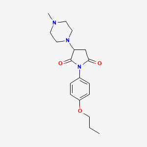 molecular formula C18H25N3O3 B4918272 3-(4-Methylpiperazin-1-yl)-1-(4-propoxyphenyl)pyrrolidine-2,5-dione 