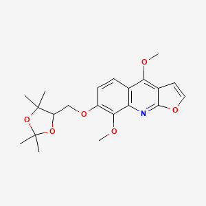 molecular formula C21H25NO6 B4918287 4,8-dimethoxy-7-[(2,2,5,5-tetramethyl-1,3-dioxolan-4-yl)methoxy]furo[2,3-b]quinoline 