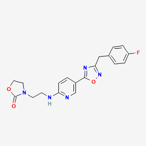 3-[2-({5-[3-(4-fluorobenzyl)-1,2,4-oxadiazol-5-yl]-2-pyridinyl}amino)ethyl]-1,3-oxazolidin-2-one