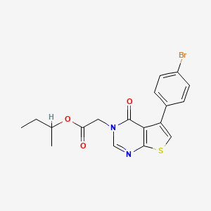 molecular formula C18H17BrN2O3S B4918346 Butan-2-yl 2-[5-(4-bromophenyl)-4-oxothieno[2,3-d]pyrimidin-3-yl]acetate 