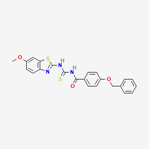 4-(benzyloxy)-N-{[(6-methoxy-1,3-benzothiazol-2-yl)amino]carbonothioyl}benzamide