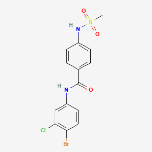 molecular formula C14H12BrClN2O3S B4918412 N-(4-bromo-3-chlorophenyl)-4-[(methylsulfonyl)amino]benzamide 