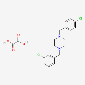 1-[(3-Chlorophenyl)methyl]-4-[(4-chlorophenyl)methyl]piperazine;oxalic acid