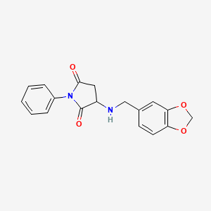 3-[(1,3-benzodioxol-5-ylmethyl)amino]-1-phenyl-2,5-pyrrolidinedione