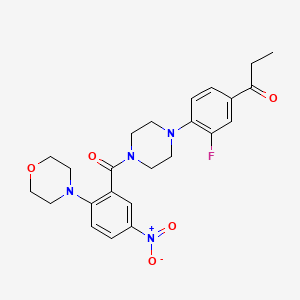 1-(3-fluoro-4-{4-[2-(4-morpholinyl)-5-nitrobenzoyl]-1-piperazinyl}phenyl)-1-propanone