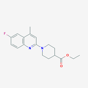B4918484 ethyl 1-(6-fluoro-4-methyl-2-quinolinyl)-4-piperidinecarboxylate CAS No. 864425-87-6