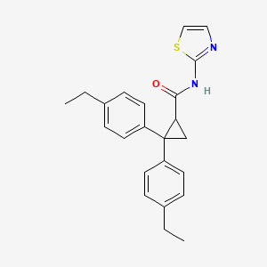 molecular formula C23H24N2OS B4918513 2,2-bis(4-ethylphenyl)-N-1,3-thiazol-2-ylcyclopropanecarboxamide 