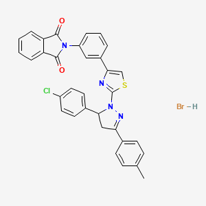 molecular formula C33H24BrClN4O2S B4918552 2-(3-{2-[5-(4-chlorophenyl)-3-(4-methylphenyl)-4,5-dihydro-1H-pyrazol-1-yl]-1,3-thiazol-4-yl}phenyl)-1H-isoindole-1,3(2H)-dione hydrobromide 