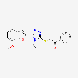 2-{[4-ethyl-5-(7-methoxy-1-benzofuran-2-yl)-4H-1,2,4-triazol-3-yl]thio}-1-phenylethanone