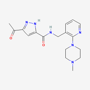 3-acetyl-N-{[2-(4-methyl-1-piperazinyl)-3-pyridinyl]methyl}-1H-pyrazole-5-carboxamide