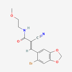 3-(6-bromo-1,3-benzodioxol-5-yl)-2-cyano-N-(2-methoxyethyl)acrylamide