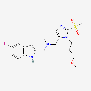 1-(5-fluoro-1H-indol-2-yl)-N-{[1-(3-methoxypropyl)-2-(methylsulfonyl)-1H-imidazol-5-yl]methyl}-N-methylmethanamine