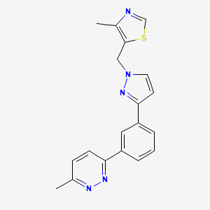 molecular formula C19H17N5S B4918643 3-methyl-6-(3-{1-[(4-methyl-1,3-thiazol-5-yl)methyl]-1H-pyrazol-3-yl}phenyl)pyridazine 