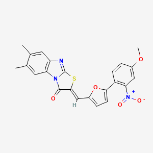 molecular formula C23H17N3O5S B4918674 2-{[5-(4-methoxy-2-nitrophenyl)-2-furyl]methylene}-6,7-dimethyl[1,3]thiazolo[3,2-a]benzimidazol-3(2H)-one 