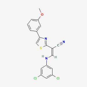 3-[(3,5-dichlorophenyl)amino]-2-[4-(3-methoxyphenyl)-1,3-thiazol-2-yl]acrylonitrile