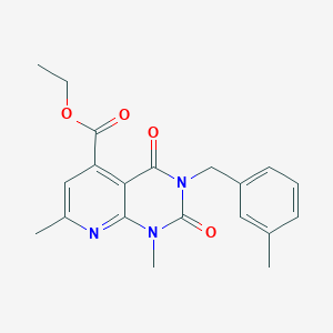 molecular formula C20H21N3O4 B4918679 ethyl 1,7-dimethyl-3-(3-methylbenzyl)-2,4-dioxo-1,2,3,4-tetrahydropyrido[2,3-d]pyrimidine-5-carboxylate 