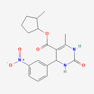 molecular formula C18H21N3O5 B4918700 2-methylcyclopentyl 6-methyl-4-(3-nitrophenyl)-2-oxo-1,2,3,4-tetrahydro-5-pyrimidinecarboxylate 