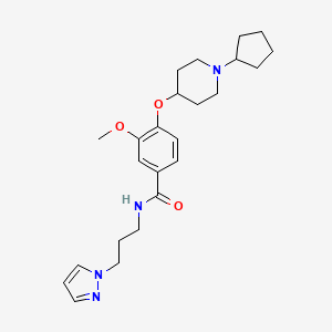 4-[(1-cyclopentyl-4-piperidinyl)oxy]-3-methoxy-N-[3-(1H-pyrazol-1-yl)propyl]benzamide