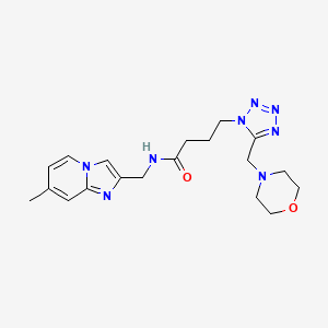 N-[(7-methylimidazo[1,2-a]pyridin-2-yl)methyl]-4-[5-(4-morpholinylmethyl)-1H-tetrazol-1-yl]butanamide