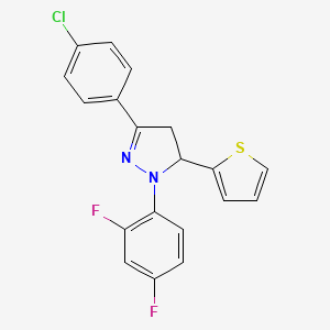 3-(4-chlorophenyl)-1-(2,4-difluorophenyl)-5-(2-thienyl)-4,5-dihydro-1H-pyrazole