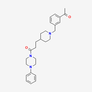 molecular formula C27H35N3O2 B4918790 1-[3-({4-[3-oxo-3-(4-phenyl-1-piperazinyl)propyl]-1-piperidinyl}methyl)phenyl]ethanone 