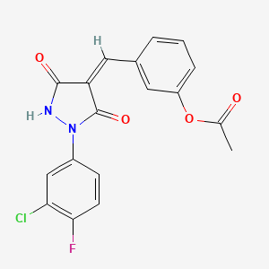 3-{[1-(3-chloro-4-fluorophenyl)-3,5-dioxo-4-pyrazolidinylidene]methyl}phenyl acetate