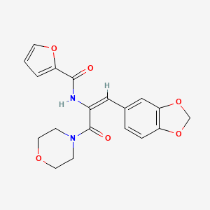 molecular formula C19H18N2O6 B4918892 N-[2-(1,3-benzodioxol-5-yl)-1-(4-morpholinylcarbonyl)vinyl]-2-furamide 