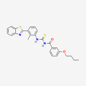 molecular formula C26H25N3O2S2 B4918922 N-({[3-(1,3-benzothiazol-2-yl)-2-methylphenyl]amino}carbonothioyl)-3-butoxybenzamide 