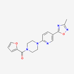 molecular formula C17H17N5O3 B4918936 1-(2-furoyl)-4-[5-(3-methyl-1,2,4-oxadiazol-5-yl)-2-pyridinyl]piperazine 