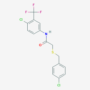 molecular formula C16H12Cl2F3NOS B4918953 2-[(4-chlorobenzyl)thio]-N-[4-chloro-3-(trifluoromethyl)phenyl]acetamide 