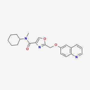 molecular formula C21H23N3O3 B4918962 N-cyclohexyl-N-methyl-2-[(6-quinolinyloxy)methyl]-1,3-oxazole-4-carboxamide 