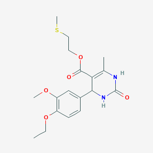 2-(methylthio)ethyl 4-(4-ethoxy-3-methoxyphenyl)-6-methyl-2-oxo-1,2,3,4-tetrahydro-5-pyrimidinecarboxylate