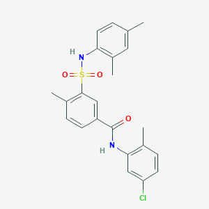 molecular formula C23H23ClN2O3S B4919018 N-(5-chloro-2-methylphenyl)-3-{[(2,4-dimethylphenyl)amino]sulfonyl}-4-methylbenzamide 