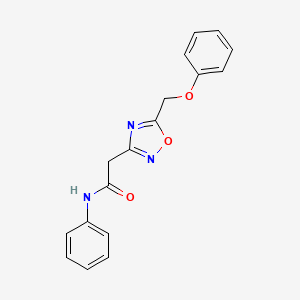 molecular formula C17H15N3O3 B4919075 2-[5-(phenoxymethyl)-1,2,4-oxadiazol-3-yl]-N-phenylacetamide 