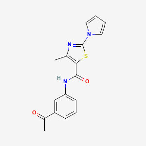 molecular formula C17H15N3O2S B4919132 N-(3-acetylphenyl)-4-methyl-2-(1H-pyrrol-1-yl)-1,3-thiazole-5-carboxamide 