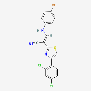 molecular formula C18H10BrCl2N3S B4919140 3-[(4-bromophenyl)amino]-2-[4-(2,4-dichlorophenyl)-1,3-thiazol-2-yl]acrylonitrile 