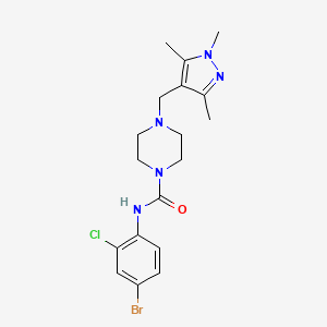 N-(4-bromo-2-chlorophenyl)-4-[(1,3,5-trimethyl-1H-pyrazol-4-yl)methyl]-1-piperazinecarboxamide