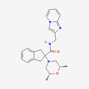 molecular formula C24H28N4O2 B4919147 2-[(2R*,6S*)-2,6-dimethyl-4-morpholinyl]-N-(imidazo[1,2-a]pyridin-2-ylmethyl)-2-indanecarboxamide 