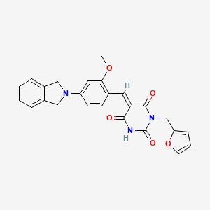 5-[4-(1,3-dihydro-2H-isoindol-2-yl)-2-methoxybenzylidene]-1-(2-furylmethyl)-2,4,6(1H,3H,5H)-pyrimidinetrione