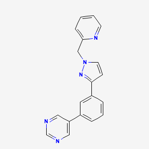 molecular formula C19H15N5 B4919162 5-{3-[1-(2-pyridinylmethyl)-1H-pyrazol-3-yl]phenyl}pyrimidine 