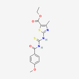 ethyl 2-({[(4-methoxybenzoyl)amino]carbonothioyl}amino)-4-methyl-1,3-thiazole-5-carboxylate