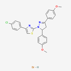 2-[3,5-bis(4-methoxyphenyl)-4,5-dihydro-1H-pyrazol-1-yl]-4-(4-chlorophenyl)-1,3-thiazole hydrobromide