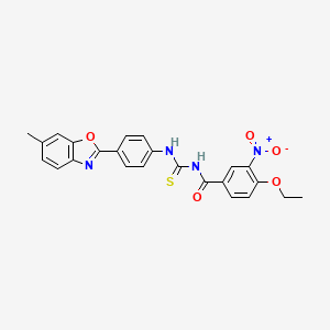 4-ethoxy-N-({[4-(6-methyl-1,3-benzoxazol-2-yl)phenyl]amino}carbonothioyl)-3-nitrobenzamide