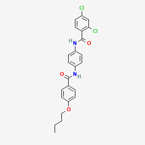 molecular formula C24H22Cl2N2O3 B4919214 N-{4-[(4-butoxybenzoyl)amino]phenyl}-2,4-dichlorobenzamide 