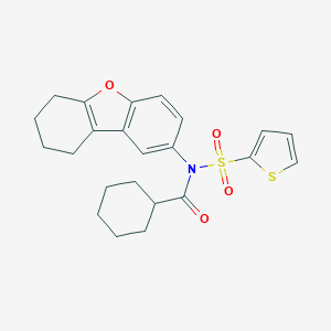N-(6,7,8,9-tetrahydrodibenzo[b,d]furan-2-yl)-N-(thiophen-2-ylsulfonyl)cyclohexanecarboxamide