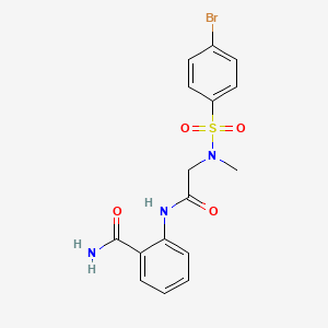 2-({N-[(4-bromophenyl)sulfonyl]-N-methylglycyl}amino)benzamide