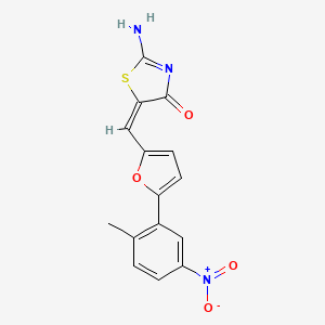 molecular formula C15H11N3O4S B4919341 2-imino-5-{[5-(2-methyl-5-nitrophenyl)-2-furyl]methylene}-1,3-thiazolidin-4-one 