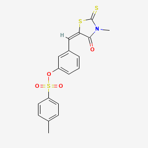 3-[(3-methyl-4-oxo-2-thioxo-1,3-thiazolidin-5-ylidene)methyl]phenyl 4-methylbenzenesulfonate